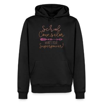 Conseiller scolaire Je suis une école - Sweat à capuche Premium bio Homme - noir - Devant - Nico (187cm)