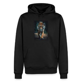 Tiger - Männer Premium Bio Hoodie - Schwarz - Vorne - Nico (187cm)