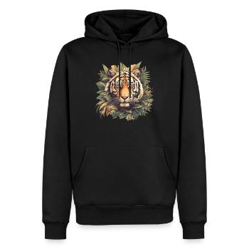 Tigre du Bengale Roi Tigre - Sweat à capuche Premium bio Homme - noir - Devant - Nico (187cm)