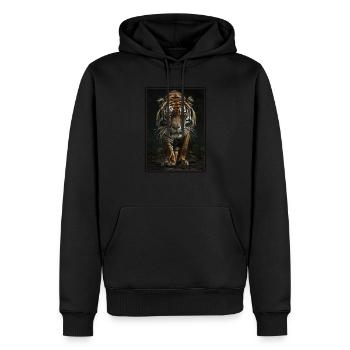 Tigre du Bengale Roi Tigre - Sweat à capuche Premium bio Homme - noir - Devant - Nico (187cm)