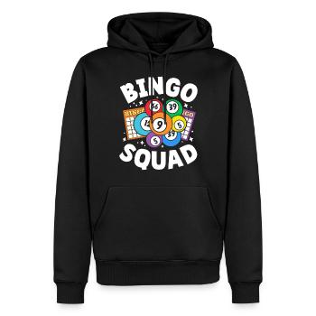 Bingo Squad Loterie Drôle Jeu Appel Holler - Sweat à capuche Premium bio Homme - noir - Devant - Nico (187cm)