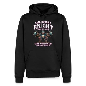 Entraînement des jambes Entraînement des jambes Bodybuilder - Sweat à capuche Premium bio Homme - noir - Devant - Nico (187cm)