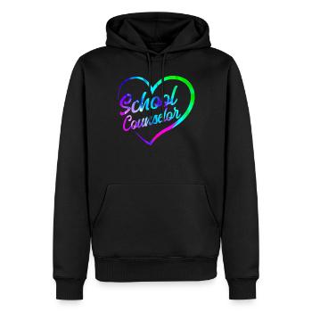 School Counselor Heart Watercolor - Männer Premium Bio Hoodie - Schwarz - Vorne - Nico (187cm)