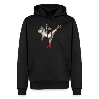 Figure Skating - Cat Figure Skating - Sweat à capuche Premium bio Homme - noir - Devant - Nico (187cm)