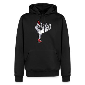 Figure Skating - Cat Figure Skating - Sweat à capuche Premium bio Homme - noir - Devant - Nico (187cm)