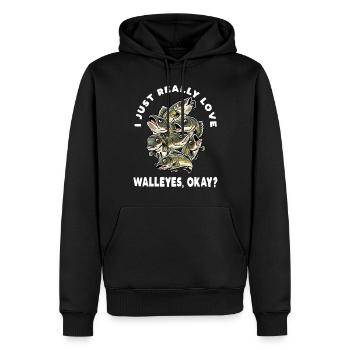 Ich Liebe Zander Einfach Sehr - Männer Premium Bio Hoodie - Schwarz - Vorne - Nico (187cm)