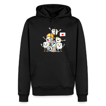Guimauves drôles - Sweat à capuche Premium bio Homme - noir - Devant - Nico (187cm)