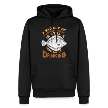 Dicton de pêcheur de plie - Sweat à capuche Premium bio Homme - noir - Devant - Nico (187cm)