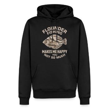 Dicton de pêcheur de plie - Sweat à capuche Premium bio Homme - noir - Devant - Nico (187cm)