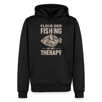 Dicton de pêcheur de plie - Sweat à capuche Premium bio Homme - noir - Devant - Nico (187cm)