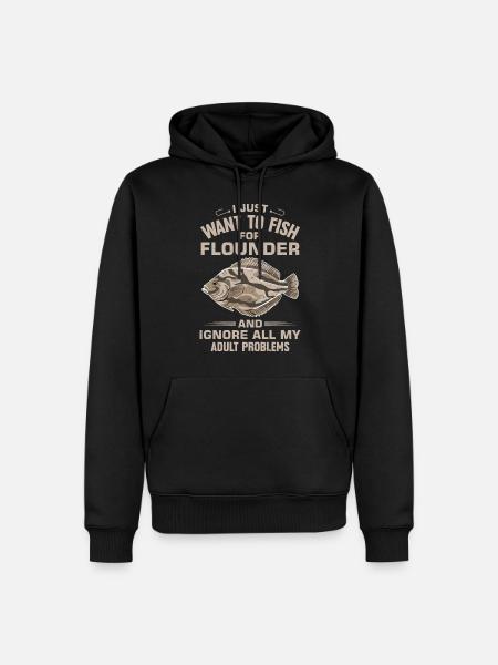 Flounder Fisherman Saying - Men’s Premium Organic Hoodie - black