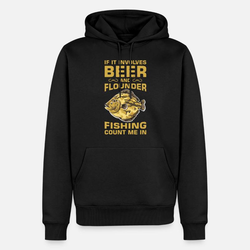 Flunder Fischer Spruch - Männer Premium Bio Hoodie - Schwarz