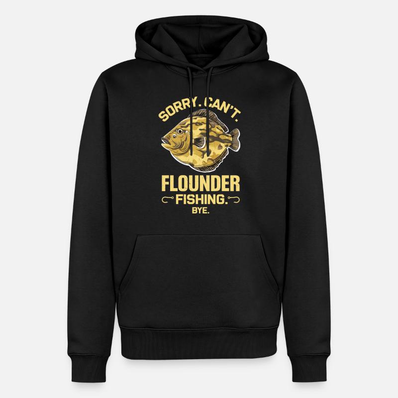 Flunder Fischer Spruch - Männer Premium Bio Hoodie - Schwarz