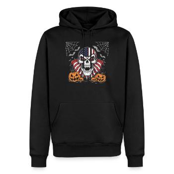 Halloween Squelette Effrayant Effrayant Horreur Fête - Sweat à capuche Premium bio Homme - noir - Devant - Nico (187cm)