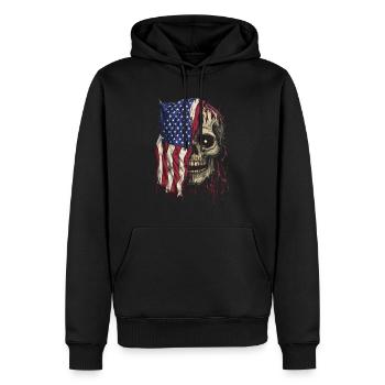 Halloween Squelette Effrayant Effrayant Horreur Fête - Sweat à capuche Premium bio Homme - noir - Devant - Nico (187cm)