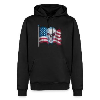 Halloween, Squelette, Effrayant, Effrayant, Horreur, Fête - Sweat à capuche Premium bio Homme - noir - Devant - Nico (187cm)