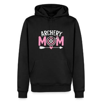 Tir à l’arc Maman arc à poulies Chasse drôle Maman flèche - Sweat à capuche Premium bio Homme - noir - Devant - Nico (187cm)