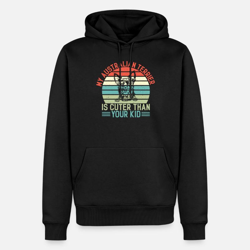 Cadeaux pour terrier australien - Sweat à capuche Premium bio Homme - noir