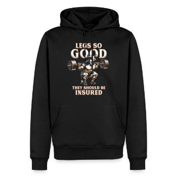 Entraînement des jambes Des jambes si bonnes qu’elles devraient être assurées - Sweat à capuche Premium bio Homme - noir - Devant - Nico (187cm)