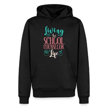 School Counselor Living That - Männer Premium Bio Hoodie - Schwarz - Vorne - Nico (187cm)
