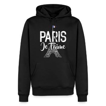 Frankreich Paris Eiffelturm Frankreich Flagge - Männer Premium Bio Hoodie - Schwarz - Vorne - Nico (187cm)