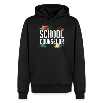 School Counselor Flower Floral - Männer Premium Bio Hoodie - Schwarz - Vorne - Nico (187cm)