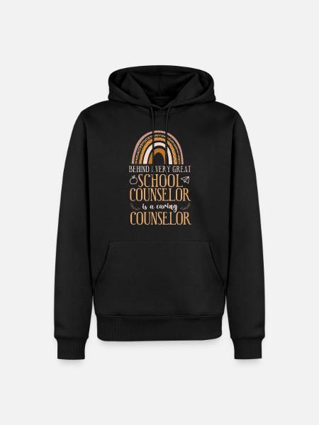School Counselor Rainbow Behind - Men’s Premium Organic Hoodie - black
