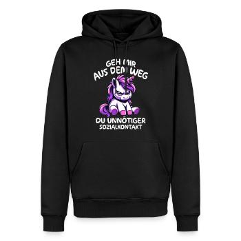 Écarte-toi de mon chemin, contact social inutile - Sweat à capuche Premium bio Homme - noir - Devant - Nico (187cm)