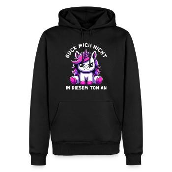Ne me regarde pas sur ce ton - Sweat à capuche Premium bio Homme - noir - Devant - Nico (187cm)