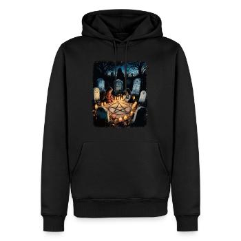 Retro Vintage Design Occult Summoning Rituals - Men’s Premium Organic Hoodie - black - Front - Nico (187cm)