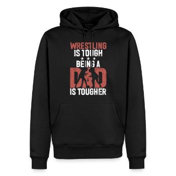 Lutte Papa Lutteur Fête des Pères Hommes - Sweat à capuche Premium bio Homme - noir - Devant - Nico (187cm)