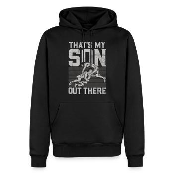Lutte Papa Lutteur Fête des Pères Hommes - Sweat à capuche Premium bio Homme - noir - Devant - Nico (187cm)