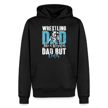 Lutte Papa Lutteur Fête des Pères Hommes - Sweat à capuche Premium bio Homme - noir - Devant - Nico (187cm)