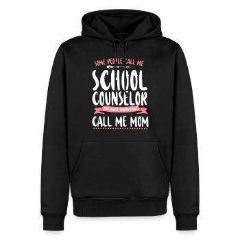 Conseillère scolaire Maman Certaines personnes - Sweat à capuche Premium bio Homme - noir - Devant - Nico (187cm)