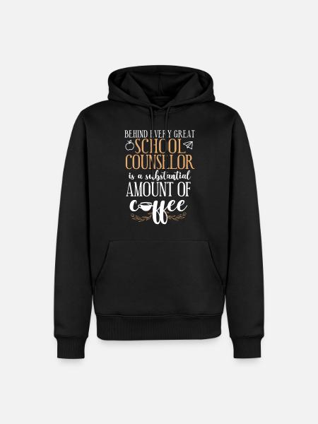 School Counselor Coffee Behind - Men’s Premium Organic Hoodie - black