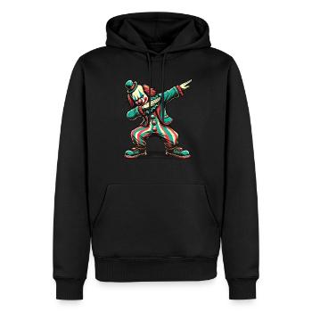 Clown tamponnant effrayant - Sweat à capuche Premium bio Homme - noir - Devant - Nico (187cm)