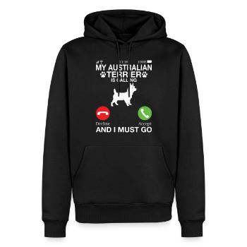 Cadeaux pour terrier australien - Sweat à capuche Premium bio Homme - noir - Devant - Nico (187cm)