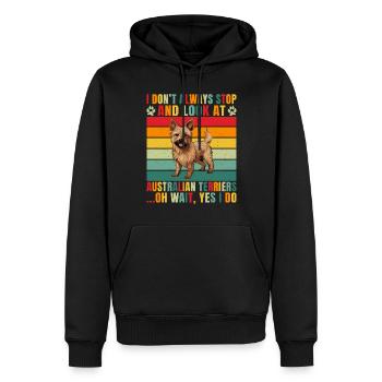 Australian Terrier Gifts - Männer Premium Bio Hoodie - Schwarz - Vorne - Nico (187cm)
