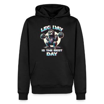 Leg Training Leg Day Is The Best Day - Men’s Premium Organic Hoodie - black - Front - Nico (187cm)