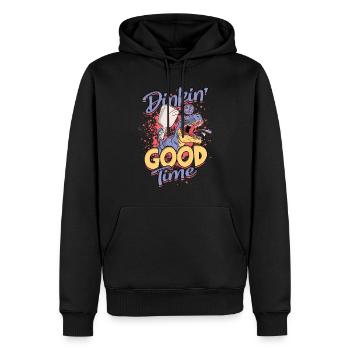 Pickleball Dinkin Bon temps - Sweat à capuche Premium bio Homme - noir - Devant - Nico (187cm)