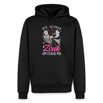 Funny Zouk Dancer Saying - Men’s Premium Organic Hoodie - black - Front - Nico (187cm)