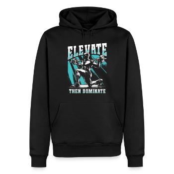 Entraînement des jambes Entraînement des jambes Bodybuilder - Sweat à capuche Premium bio Homme - noir - Devant - Nico (187cm)