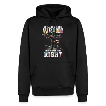 Entraînement des jambes Bodybuilder Leg Day Lunges - Sweat à capuche Premium bio Homme - noir - Devant - Nico (187cm)