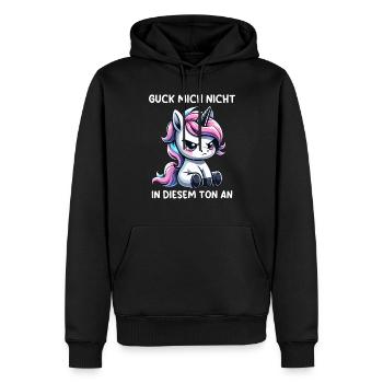 Guck Mich Nicht In Diesem Ton An Einhorn - Männer Premium Bio Hoodie - Schwarz - Vorne - Nico (187cm)