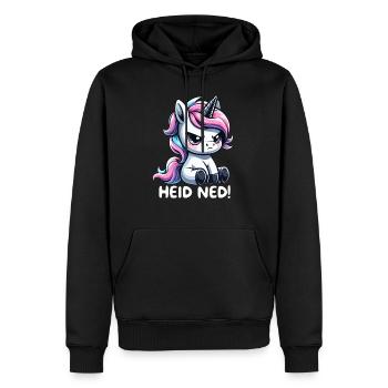 Heid Ned Dialecte Licorne - Sweat à capuche Premium bio Homme - noir - Devant - Nico (187cm)