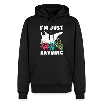 Ocean Animal Diving Stingray Mantarochen - Männer Premium Bio Hoodie - Schwarz - Vorne - Nico (187cm)