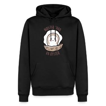 Moister Than An Oyster Funny Girlie Gift - Men’s Premium Organic Hoodie - black - Front - Nico (187cm)