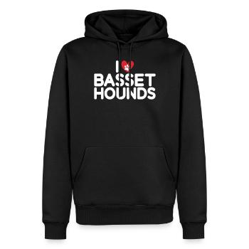 Cadeaux Basset Hound - Sweat à capuche Premium bio Homme - noir - Devant - Nico (187cm)