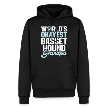 Basset Hound Gifts - Männer Premium Bio Hoodie - Schwarz - Vorne - Nico (187cm)