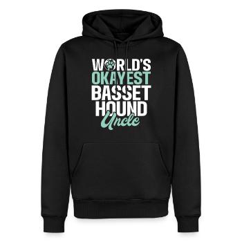 Cadeaux Basset Hound - Sweat à capuche Premium bio Homme - noir - Devant - Nico (187cm)